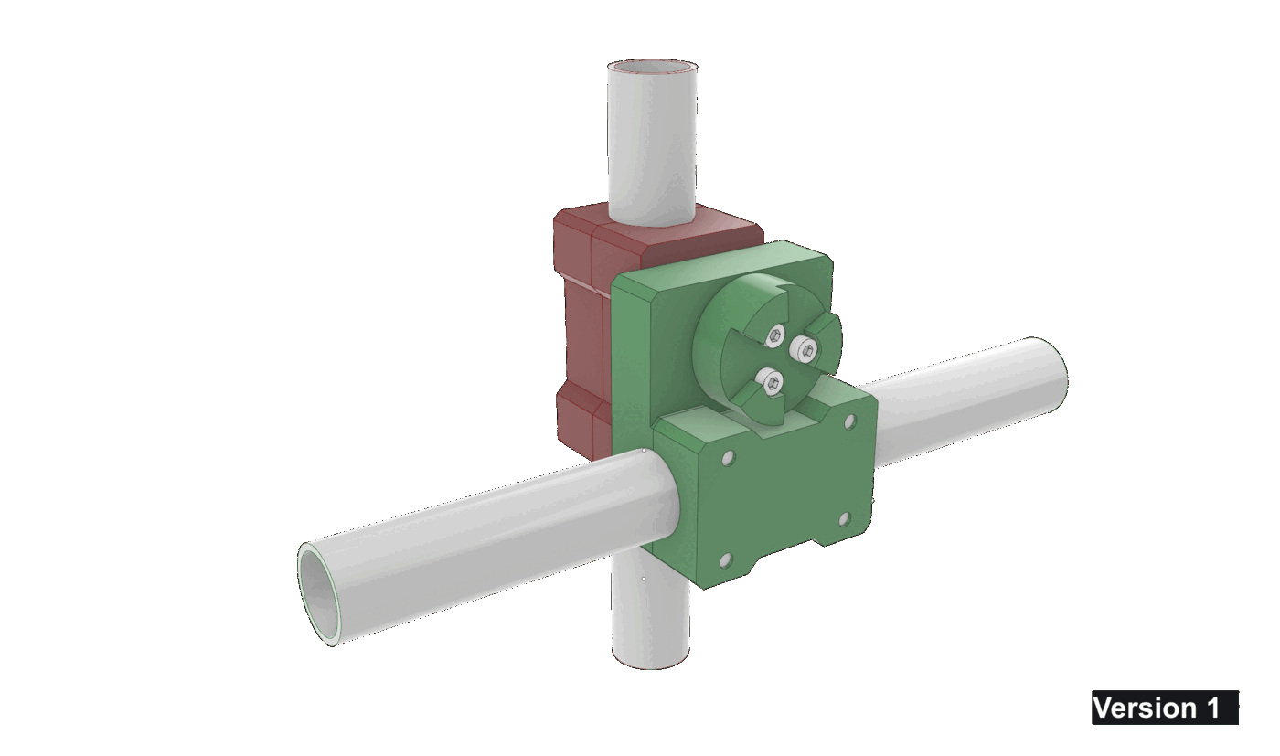 Loop comparing the first- and second-generation joint designs, labeled Version 1 and Version 2